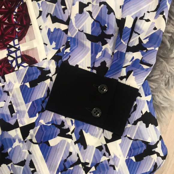 Peter Pilotto 💯 silk blouse- long sleeve, button up, multi-color- size 6 - Picture 4 of 7